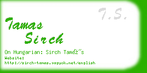 tamas sirch business card